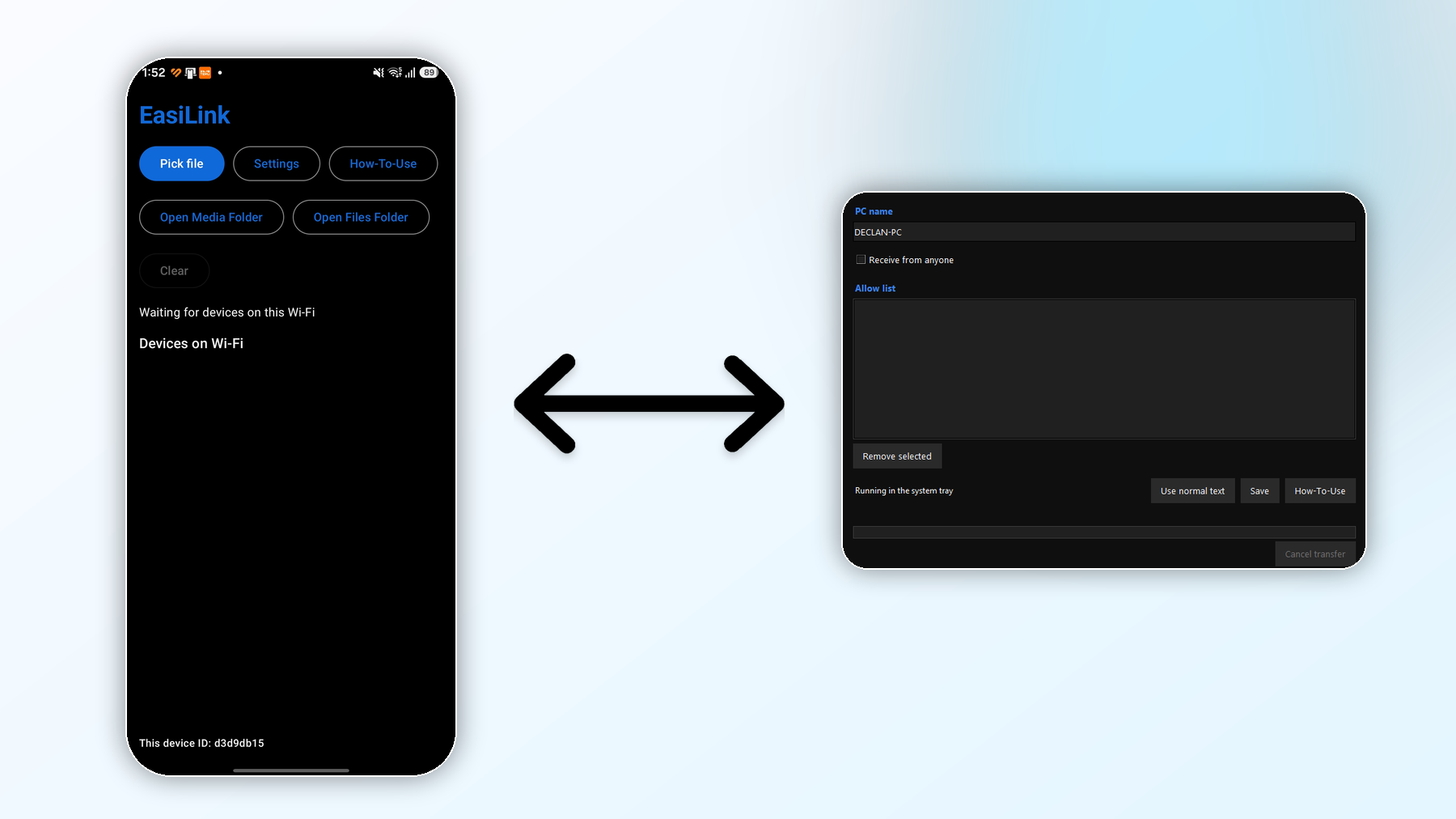 How EasiLink sends files between devices